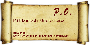 Pittersch Oresztész névjegykártya