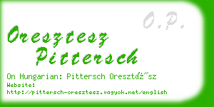 oresztesz pittersch business card